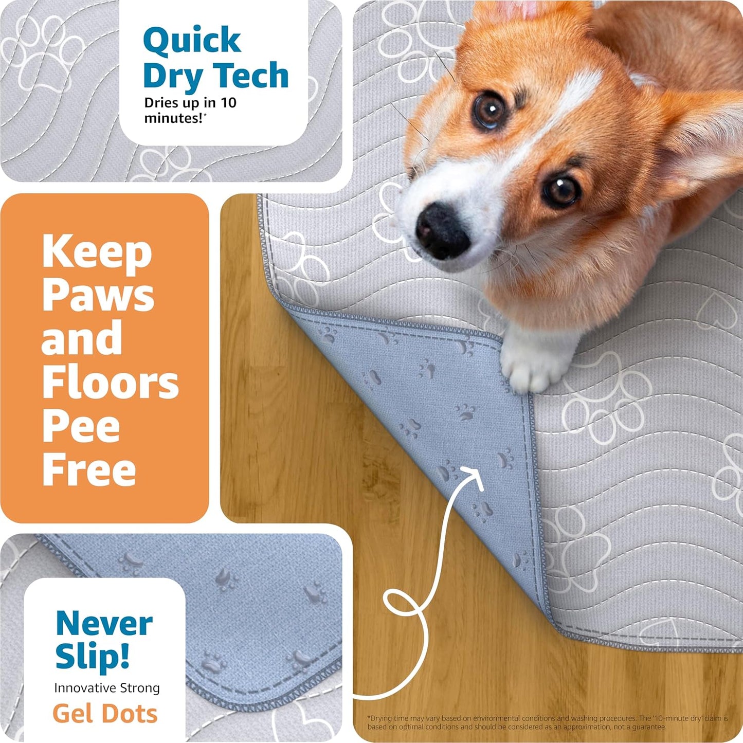 ® Reusable Puppy Pad – Waterproof, Extra-Absorbent, Washable Pee Pad for Dog Training, Whelping, & More – Protect Your Floors & Pet with Quick-Drying Potty Pad (Paws & Hearts, Small 18"X24")