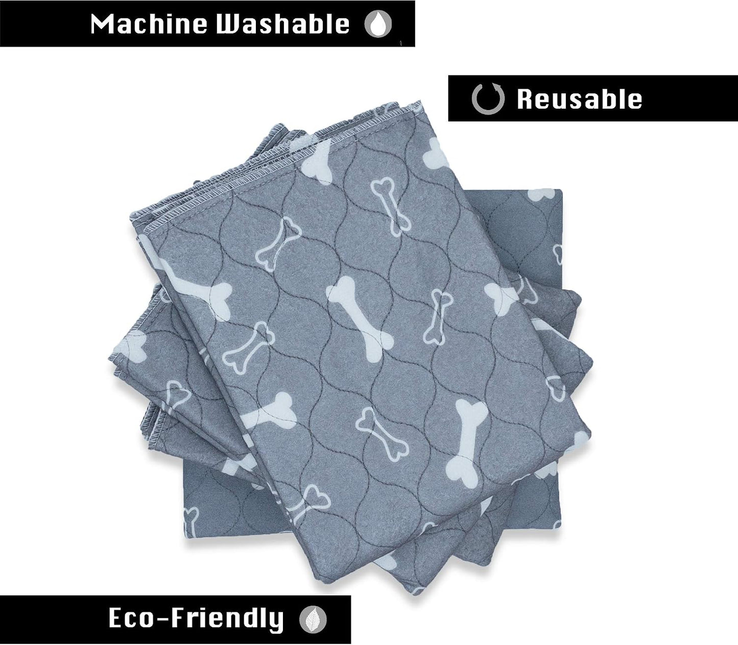 Washable Pee Pads for Dogs |18"X24"(4-Pack)| Eco Friendly Reusable Puppy Pads | Absorbent Piddle Pads Extra Large | Dog Training Pads | Whelping | Waterproof Potty Mats for Incontinence, Playpen/Crate