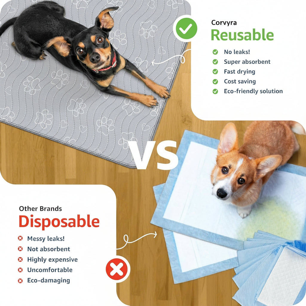® Reusable Puppy Pad – Waterproof, Extra-Absorbent, Washable Pee Pad for Dog Training, Whelping, & More – Protect Your Floors & Pet with Quick-Drying Potty Pad (Paws & Hearts, Small 18"X24")