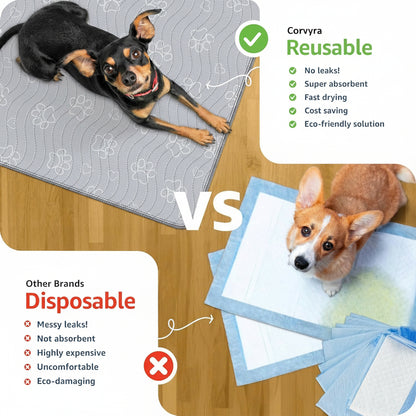 ® Reusable Puppy Pad – Waterproof, Extra-Absorbent, Washable Pee Pad for Dog Training, Whelping, & More – Protect Your Floors & Pet with Quick-Drying Potty Pad (Paws & Hearts, Small 18"X24")